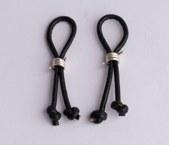 Barbed Leather Nipple Rings Non Piercing Nipple Clamps Black Erotic