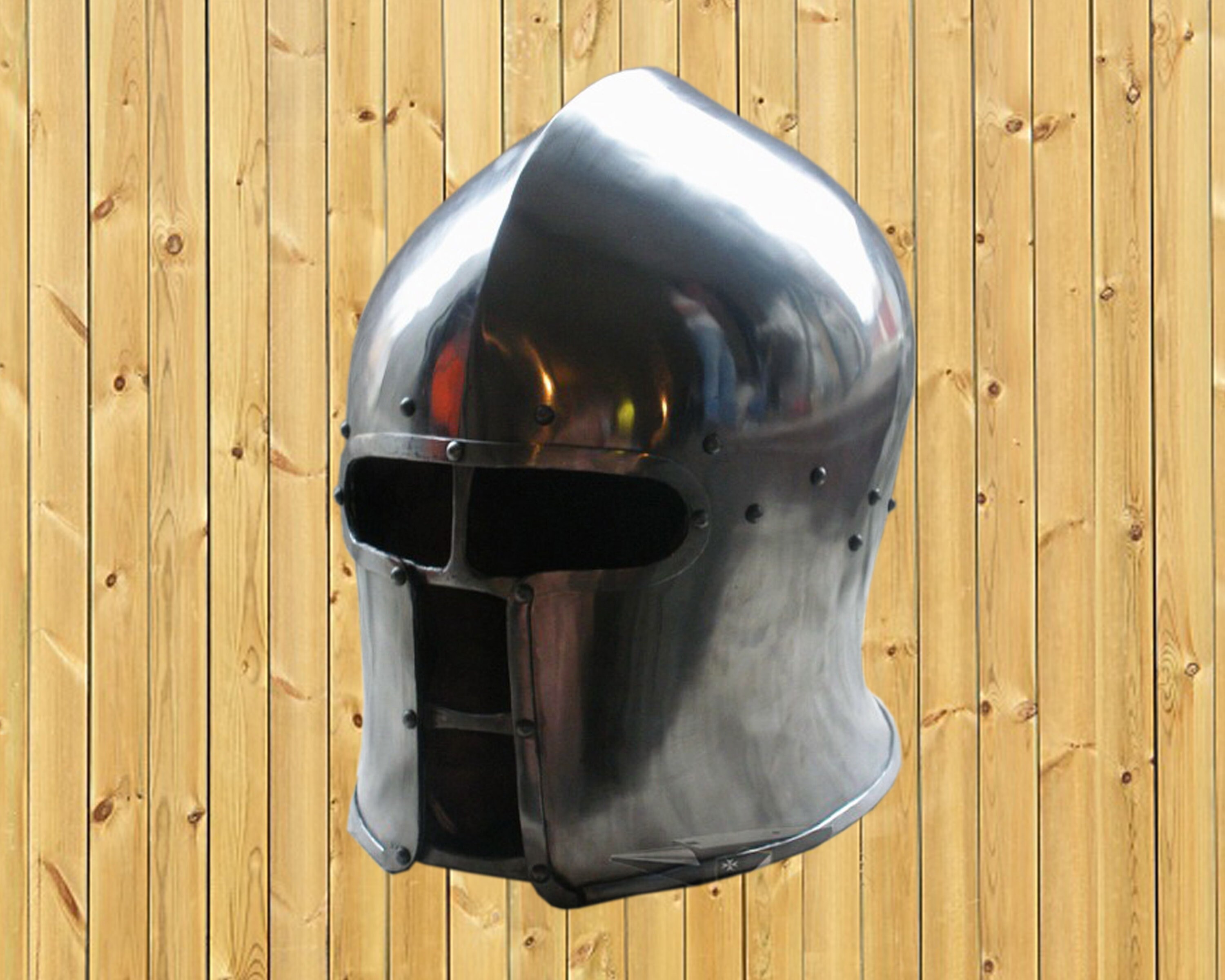 Details about   HMB 12 Guage Steel Medieval Barbuta Helmet Knight c 