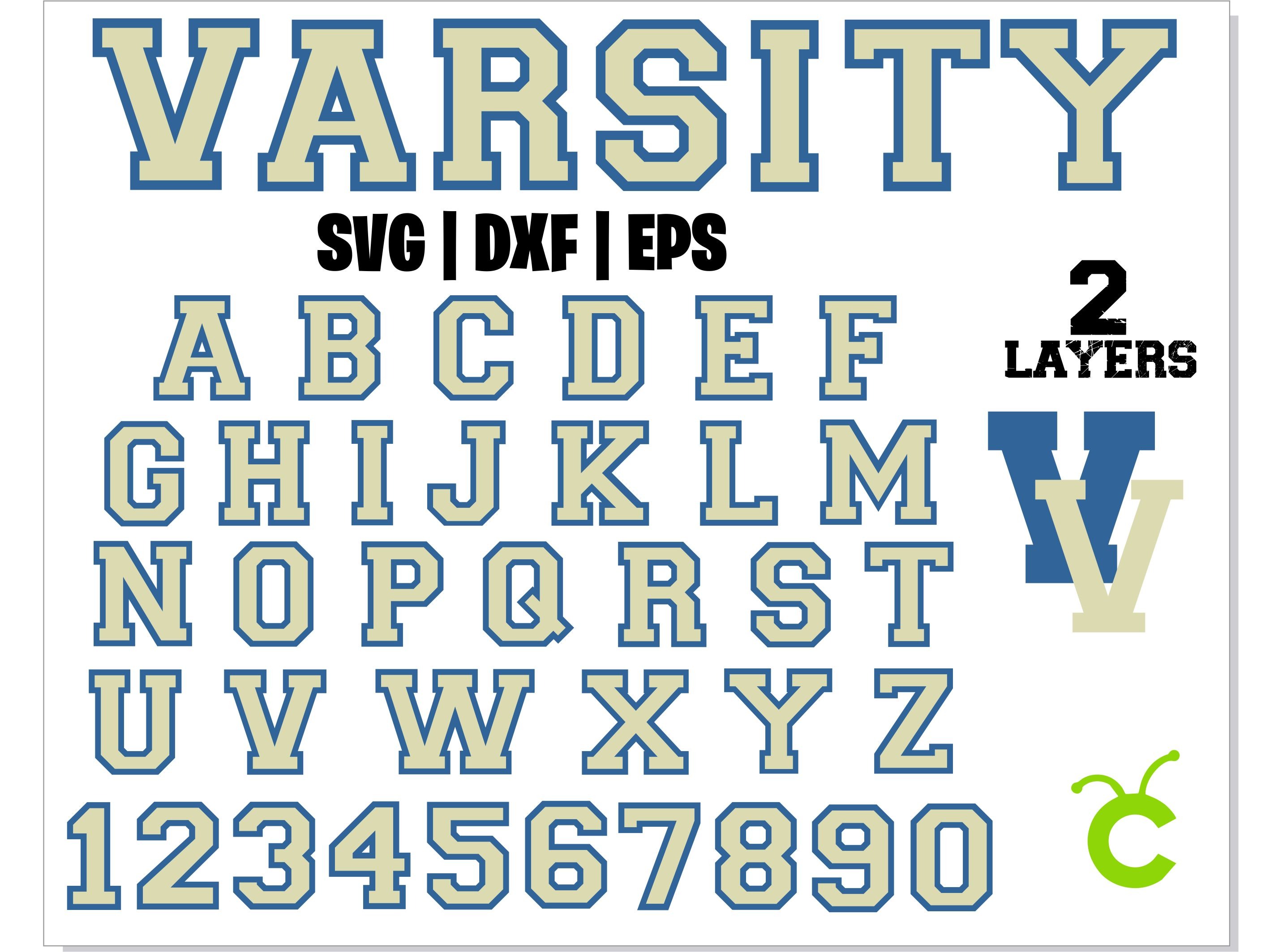 Varsity Alphabet Font SVG Sports Jersey Numbers SVG Baseball 