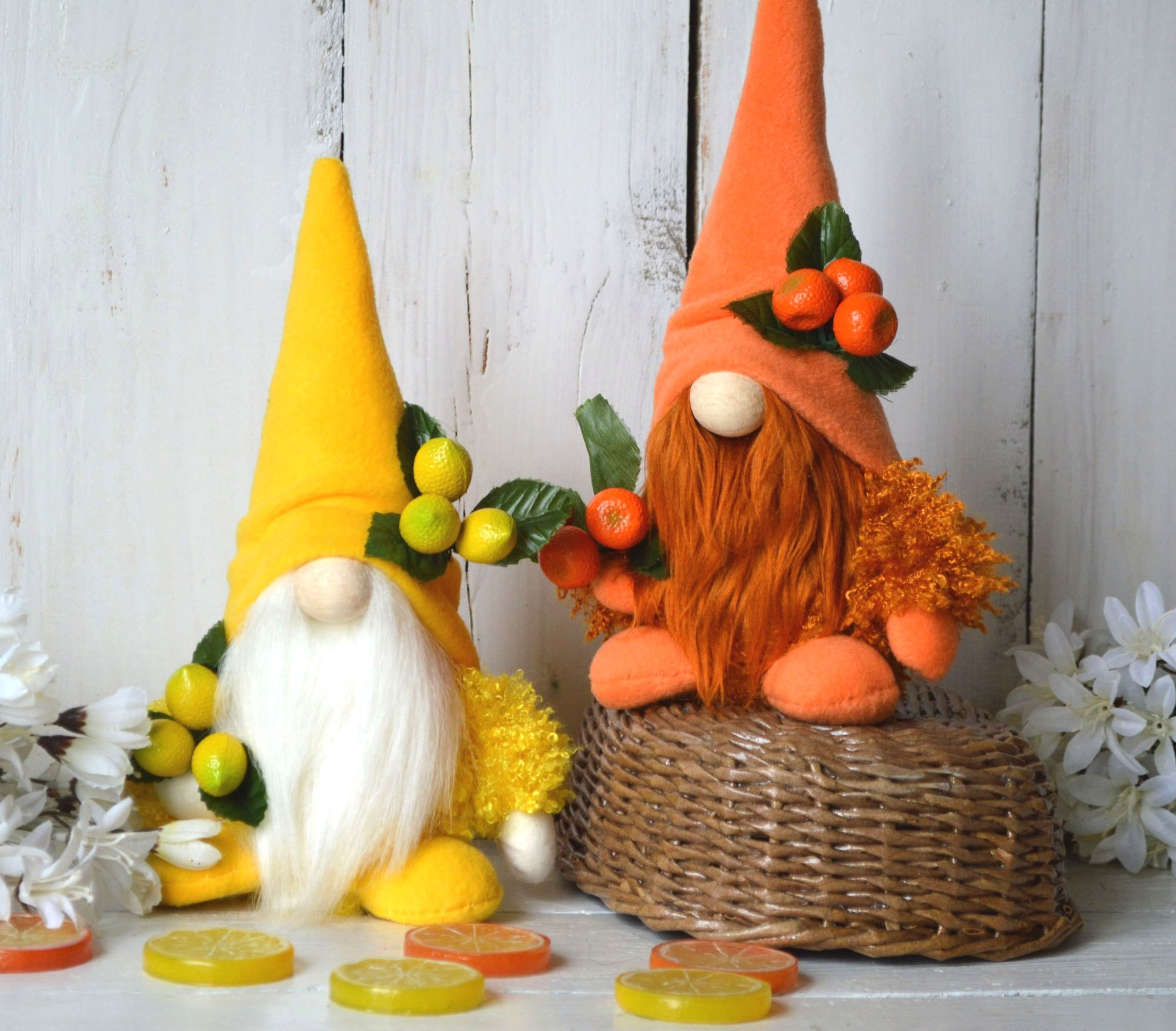 Lemon Gnome, Kitchen Gnome, Lemon Tier Tray Decorations Farmhouse Gnome,  Citrus Gnome, Summer Gnome, Kitchen Decor 