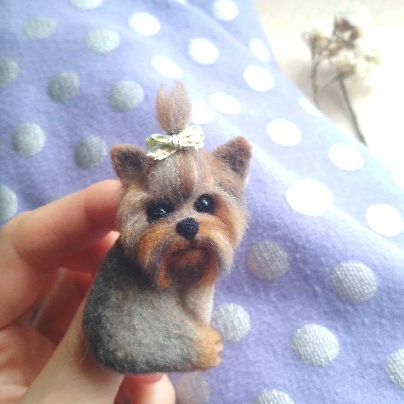 Needle felted terrier mittens