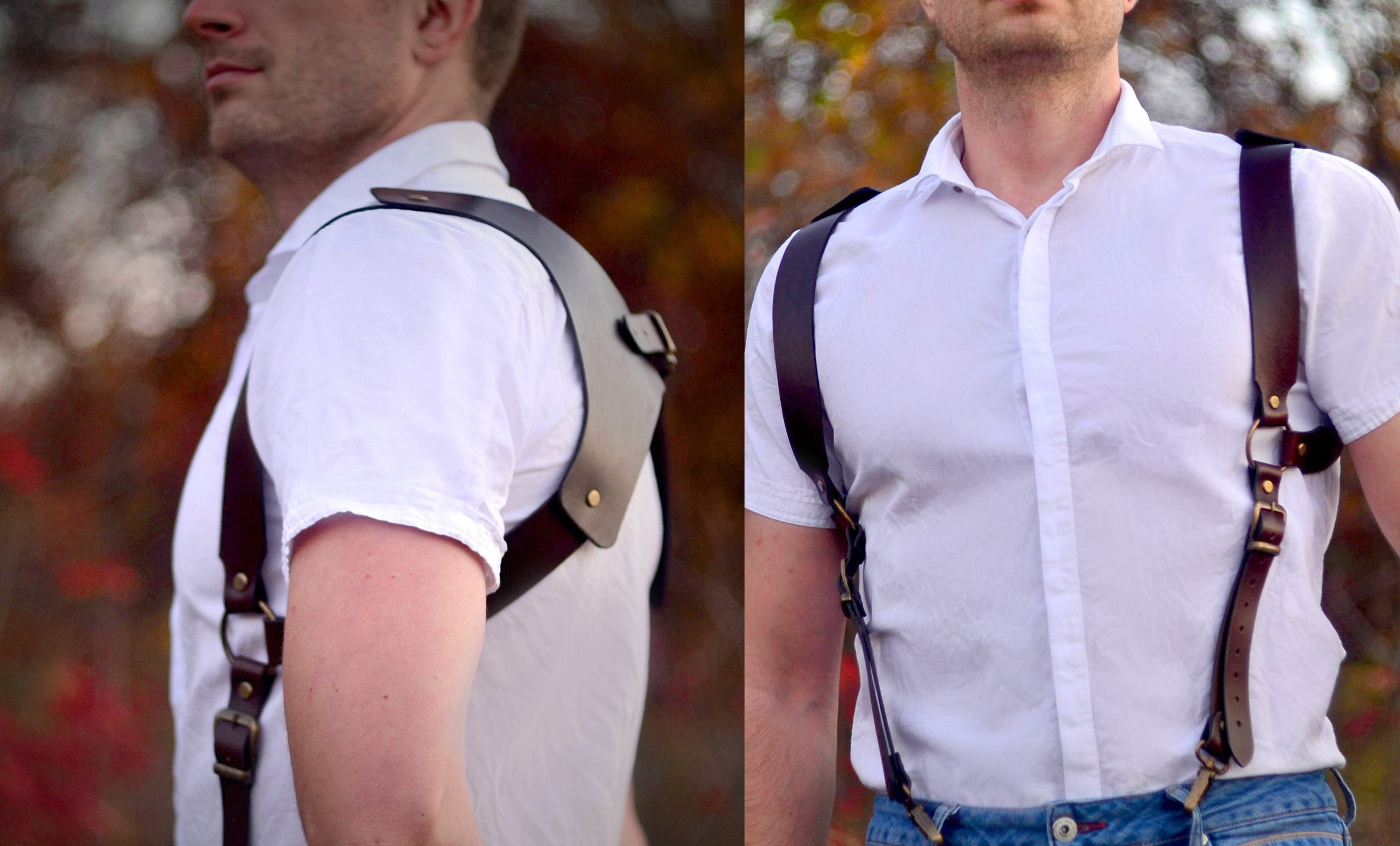 Leather Harness Suspenders for Men - DIFFERIO