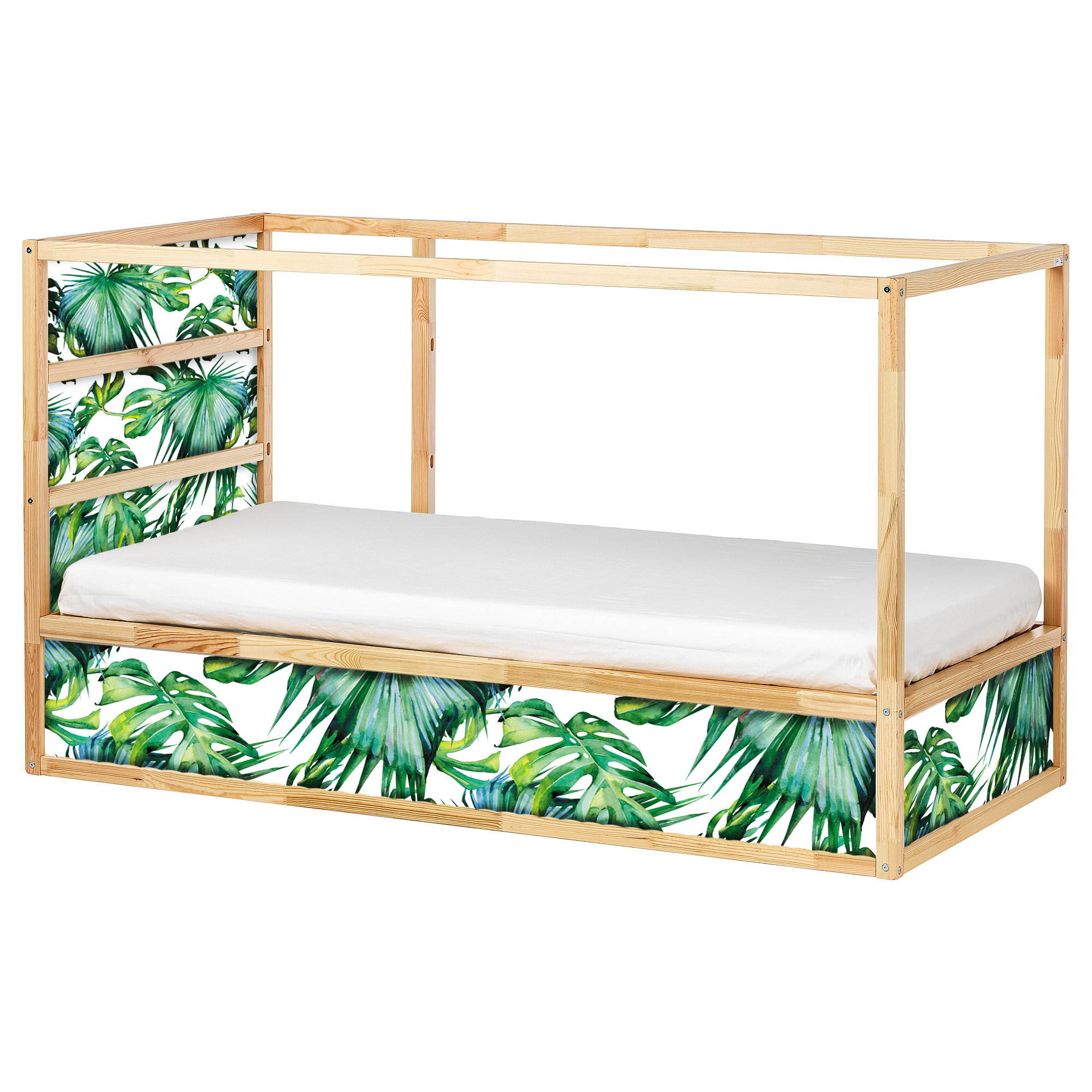 Tropical Leaves Ikea Kura Bed Decals, sticker 