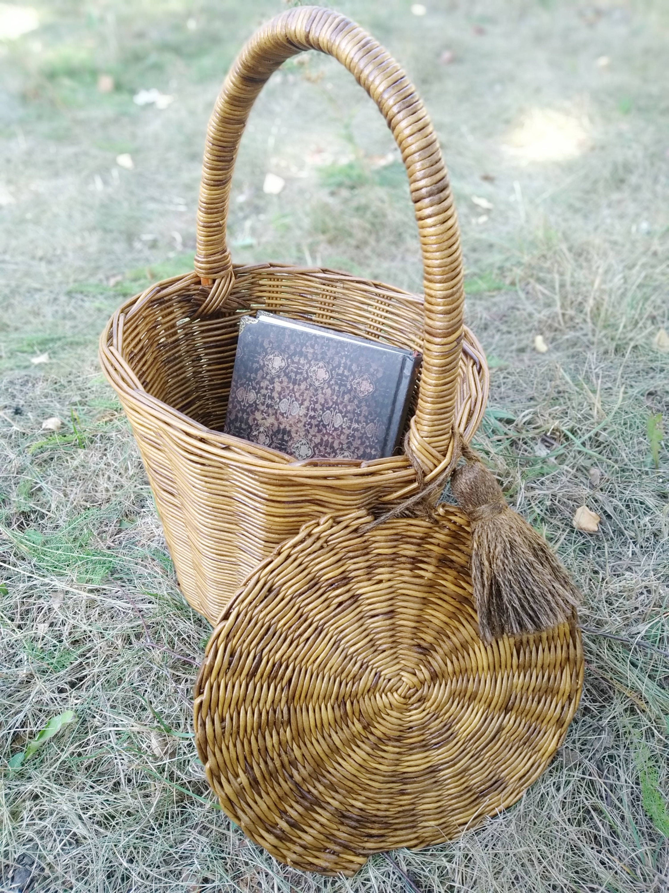 Straw bucket bag, Jane Birkin basket bag, Boho basket bag in