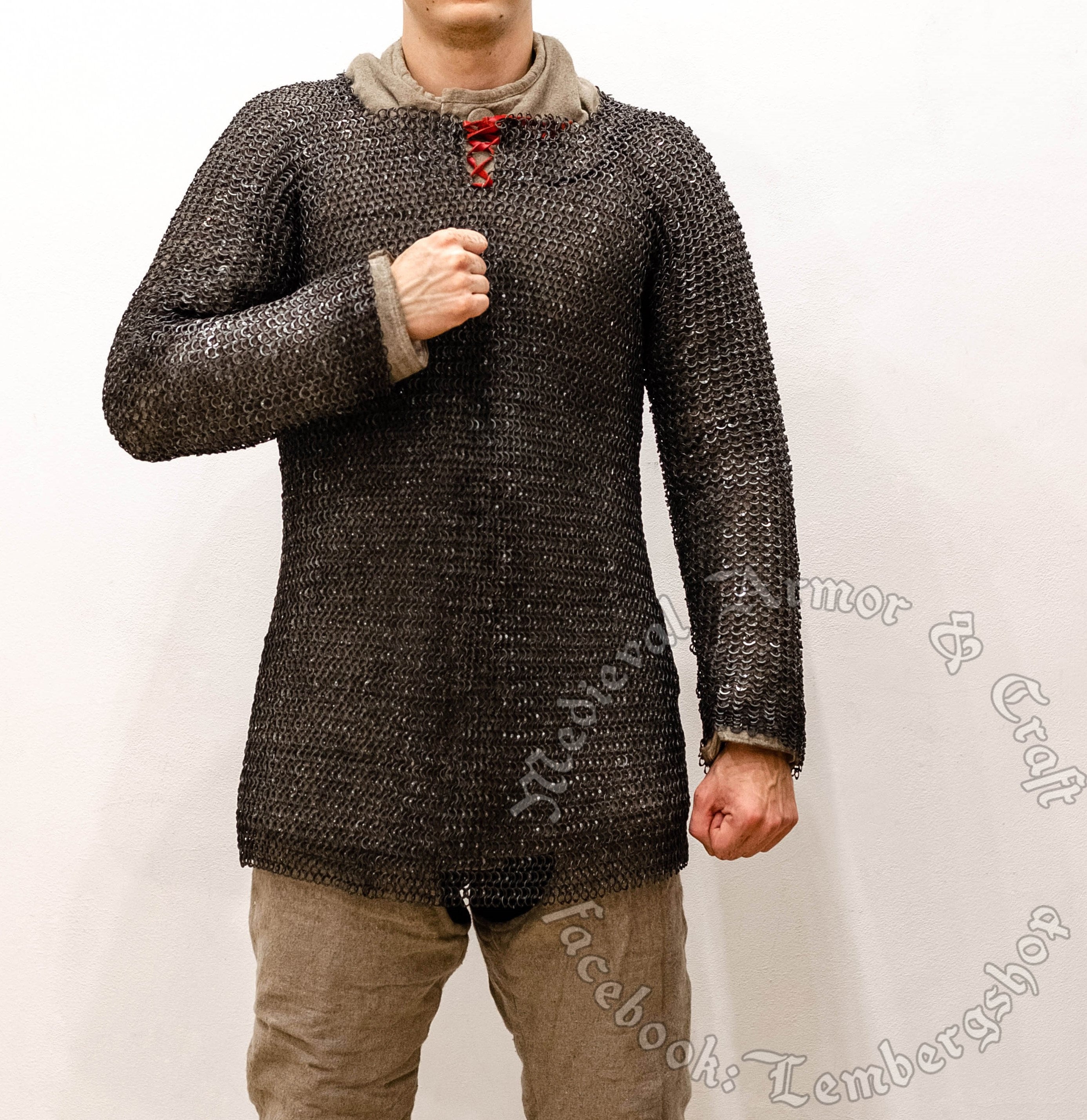 Medieval Riveted Chainmail Steel Chain Mail Long Sleeve LARP SCA Reenactment