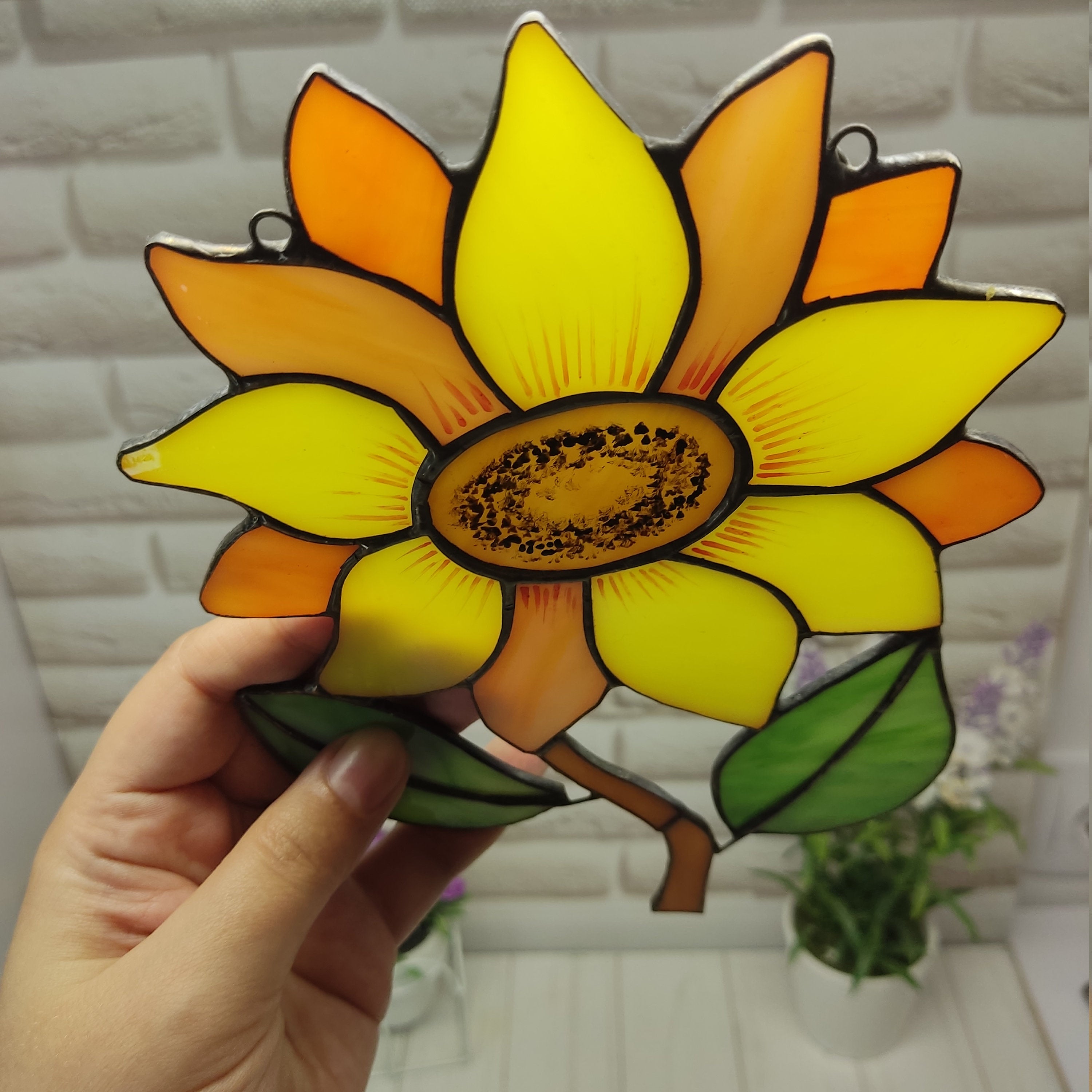 Sunflower Suncatcher Stained Glass Napkin Holder 