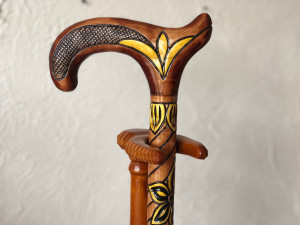 Womens walking stick for her carving Walking canes womens Walking sticks canes Unique wooden cane gift mother's day Walking cane for her