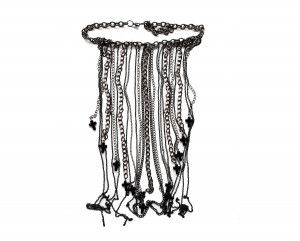 Wiccan Jewelry Black cross necklace Cross chain pendant necklace Black chain necklace Witch pendant necklace Wicca Jewelry Gothic necklace