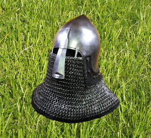 Nasal Bascinet | Knights Helmet | SCA Battle Helmet | Medieval Buhurt Helmet | Crusader Helm | Elite Knight Helmet | Full Face Helmet