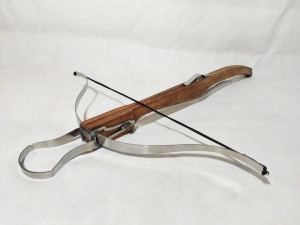 Medieval Wooden Crossbow, Real Wooden Crossbow with Steel Bow and Butt for SCA, LARP and Medieval Crossbowman Cosplay