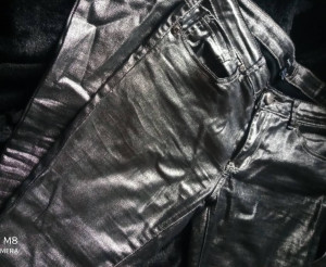Womens trousers in silver color