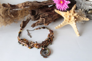 Tiger eye statement necklace, happy birthday gifts for mom, gift for wife, gifts for sister, birthstones gift, boho gift for girlfriend