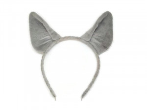 Wolf Ears Grey Plush Wolf  Costume Piece Boy Headband Adult Halloween Ears Animal Cosplay Children Size Outfit Birthday Party Ears