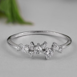 Diamond Cluster Ring /Cluster Engagement Ring in 14k Gold /Twig Diamond Wedding Band / Wedding Bands/Cluster Wedding Ring /Black Friday Sal