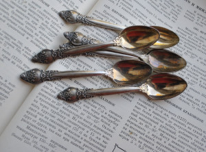 1970-Set of 6 coffee spoons, nickel silver or Soviet silver