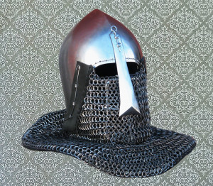 Custom Steel Medieval Tourney Bascinet Helmet, Nasal Bascinet Helmet for Cosplay, LARP and SCA, 14th Century Knight Armor for BoTN Buhurts