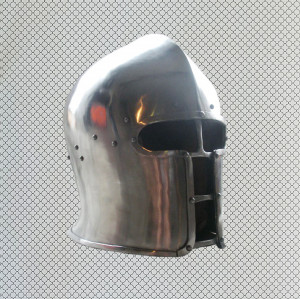 Medieval Barbute Helmet for Armored Combat, Knight Buhurt Helmet, Steel Armor SCA Helm, HMB Barbuta Bascinet, 14th Century Visored Barbuta