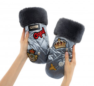 Stroller handmuffs Warm mittens Winter gloves with fur ,Rebellious, Pram hand warmers Baby winter accessorices, Pregnancy gift