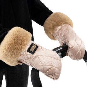 Stroller handmuffs Warm mittens Winter gloves with fur Pram hand warmers Baby winter accessorices, warmmuff for stokke,New Momgift