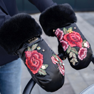 Stroller handmuffs Warm mittens Winter gloves with fur Pram hand warmers Baby winter accessorices, warmmuff for stokke, Pregnancy gift