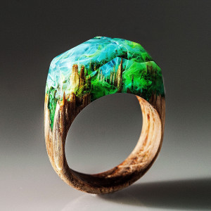 Wood Resin Ring for Women