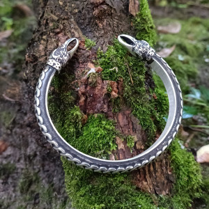 Viking oath ring men torc bracelet Norse silver arm cuff