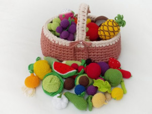 Baby gift toys, Fruits and vegetables crocheted, pretend play food,gift for baby, nursery decor, baby room decor,Christmas gift, home decor