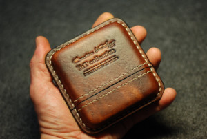 Men's cigarette case, engraved tobacco box, stitched cigar wallet, custom smoking accessory