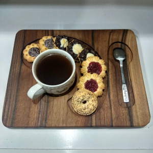 Black Walnut Serving Tray, Whole Wooden Plate for Tea Coffee