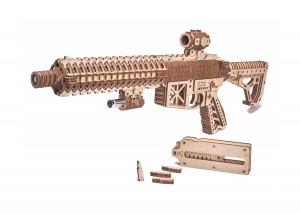 AR-T Assault Rifle, Without glue, 3D Puzzle, Jigsaw Puzzle, Mechanical Wooden Model, Eco Toy