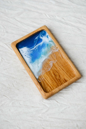 Wooden Resin Art tray  for jewelry or serving