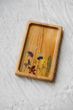 Wooden tray for jewelry or serving