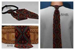 Ukrainian mens tie Ukrainian ornament Ukrainian EmbroideryTie Men Gift Men Accessories Gift Ukrainian style Ukrainian jewelry Seed beads tie