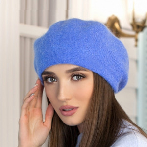 Alpaca beret classic French women hat Knitted winter angora beret