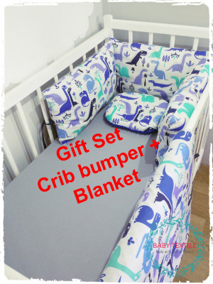 blue crib bumper pads - crib Bedding Set