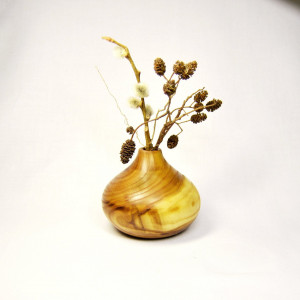 Handmade Turned Ash Wood Boho Vase Custom Made Ash Urn