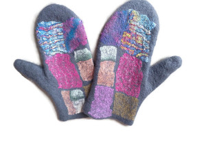 Wool gray mittens/warm gray mittens/women felt mittens/merino wool mittens/cozy winter mitten/felted mittens/natural wool mittens