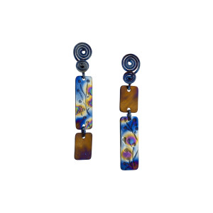 Stud titanium flower earrings, Mismatched Statement Titanium earrings, Hypoallergenic studs, Textured earrings, Stud earrings