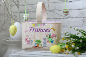 Personalized Easter Basket, Kids Easter Basket, Embroidered Easter baskets, Fabric Easter Basket, Easter decor, Easter Egg Hunt Basket