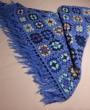Handmade crochet shawl. Granny square bohemian shawl