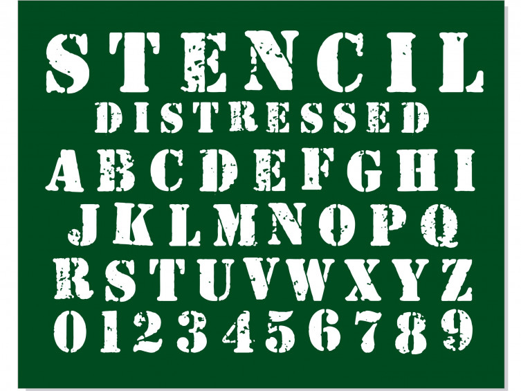 Stencil Distressed Font SVG, Stencil Font OTF, Stencil letters SVG ...