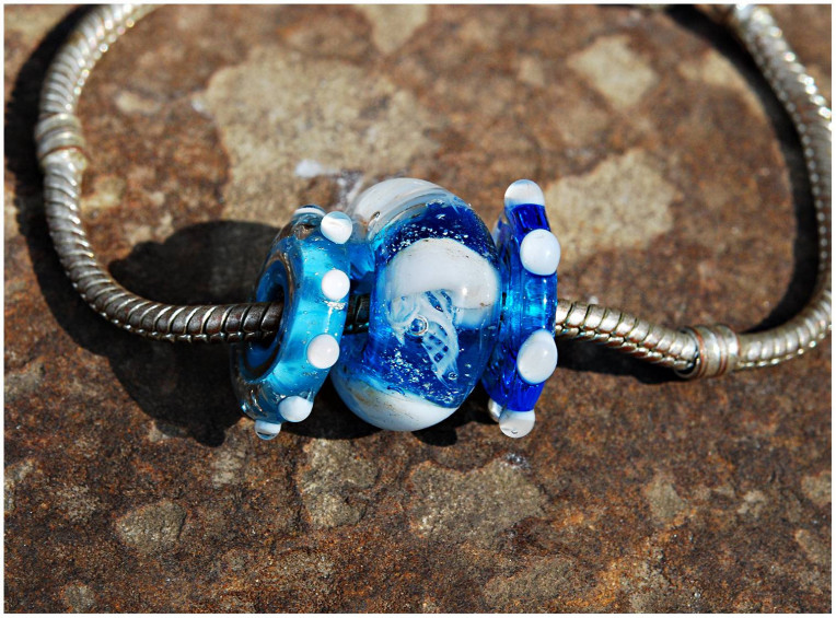 Troll beads set Jellyfish large hole beads pandora european charm style  lampwork 20374 in online supermarket