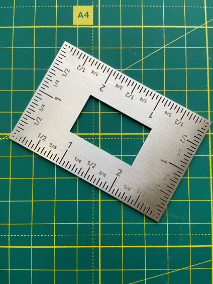 Small Square ruler for leathercraft 3x2 inches or 5x6 cm, Stainless steel  Measuring Tool, Scale Metal ruler, DIY tool, Pocket EDC tool 98944 in  online supermarket