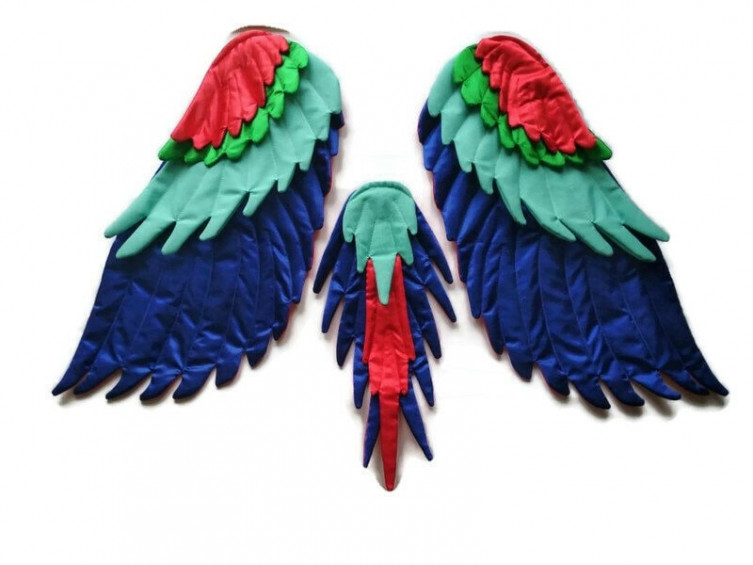 Feather Wrist Cuffs Parrot Bird One Size Unisex Fancy Dress Costume Cuffs New