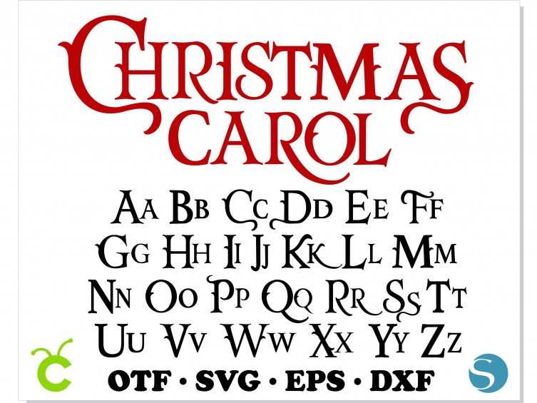 Christmas Carol Font SVG Cricut, Christmas Carol Font OTF, Christmas