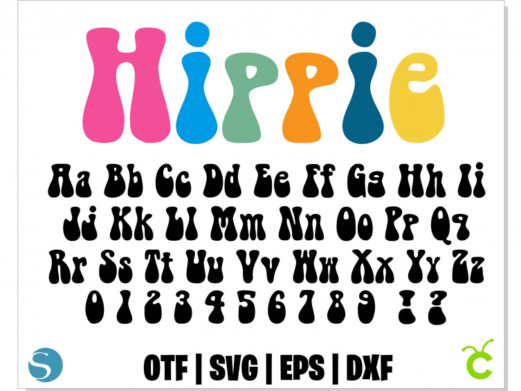 Hippie Font | Hippie font shirt, Hippie Font SVG, Hippie Font OTF ...