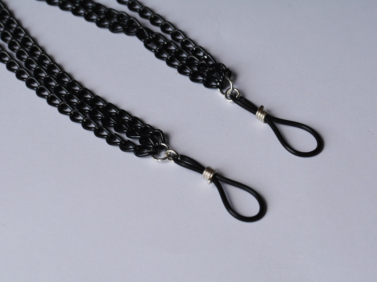 Black nipple chains non piercing chain to nipple with nipple nooses ...