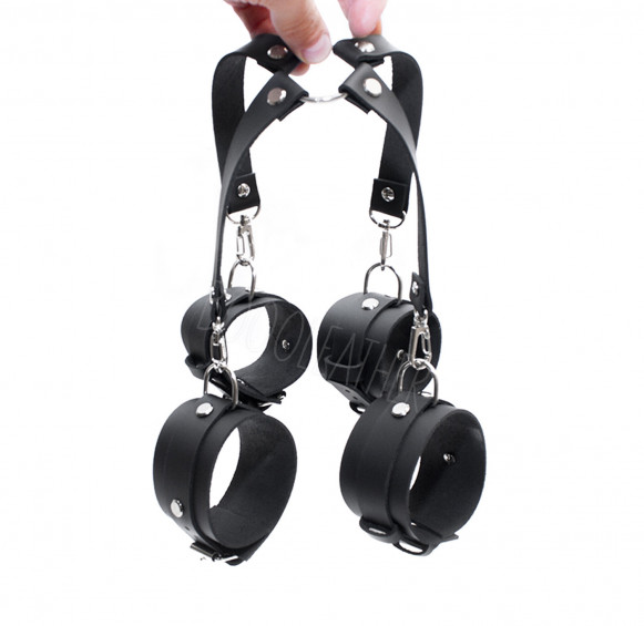 Leather Cuffs Set Leather Bondages Erotic Wonderful Set Leg Wristlets