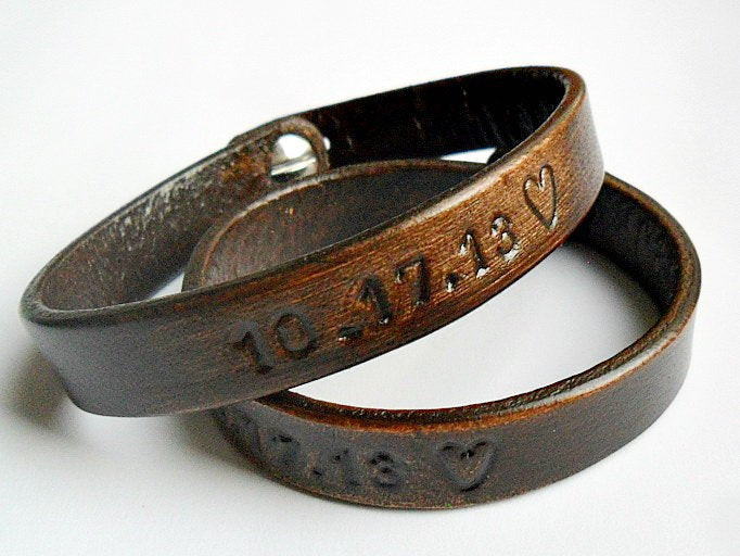 2x Best friends bracelets Cuff leather bracelets BFF bracelet His Hers Bracelets Wedding anniversary gift Personalized engraved wristband
