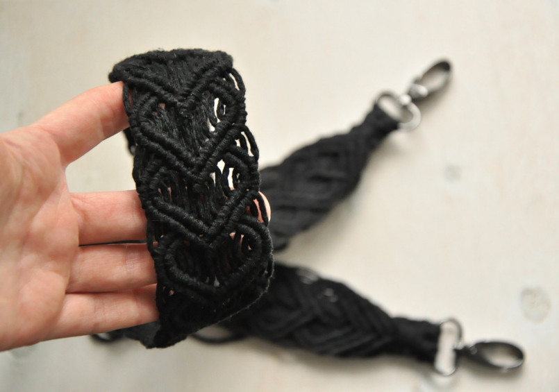 Macrame Black Purse Strap Woven Natural Cotton Rope Bag Strap Replacement  Boho Shoulder Strap Gifts With Hearts 